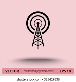 Wireless sign icon, vector illustration. Flat design style 