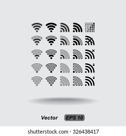 Wireless sign icon, vector illustration. Flat design style 