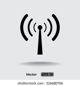 Wireless sign icon, vector illustration. Flat design style 