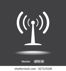 Wireless sign icon, vector illustration. Flat design style 