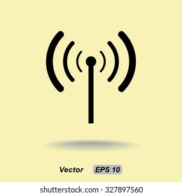 Wireless sign icon, vector illustration. Flat design style 