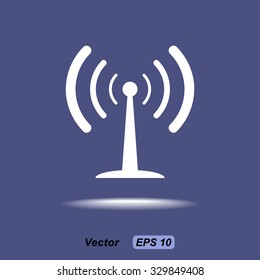 Wireless sign icon, vector illustration. Flat design style 