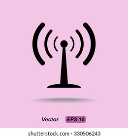 Wireless sign icon, vector illustration. Flat design style 