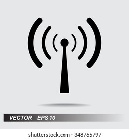 Wireless sign icon, vector illustration. Flat design style 