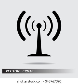 Wireless sign icon, vector illustration. Flat design style 