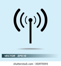 Wireless sign icon, vector illustration. Flat design style 