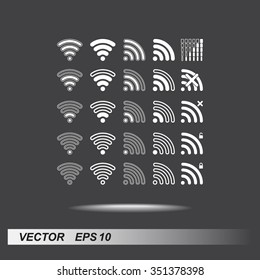 Wireless sign icon, vector illustration. Flat design style 