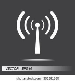 Wireless sign icon, vector illustration. Flat design style 