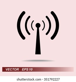 Wireless sign icon, vector illustration. Flat design style 