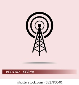 Wireless sign icon, vector illustration. Flat design style 