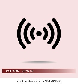 Wireless sign icon, vector illustration. Flat design style 