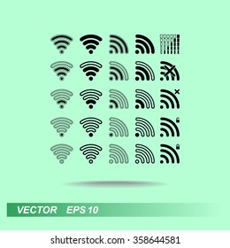Wireless sign icon, vector illustration. Flat design style 