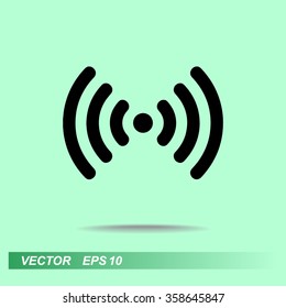 Wireless sign icon, vector illustration. Flat design style 