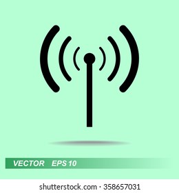 Wireless sign icon, vector illustration. Flat design style 