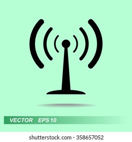 Wireless sign icon, vector illustration. Flat design style 