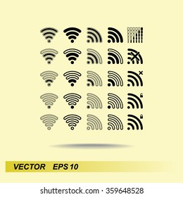 Wireless sign icon, vector illustration. Flat design style 