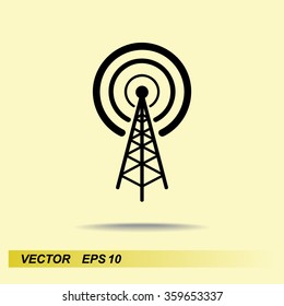 Wireless sign icon, vector illustration. Flat design style 