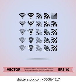 Wireless sign icon, vector illustration. Flat design style 