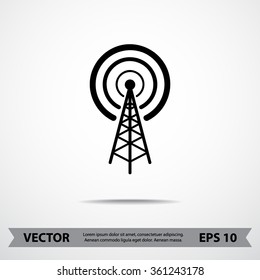 Wireless sign icon, vector illustration. Flat design style 