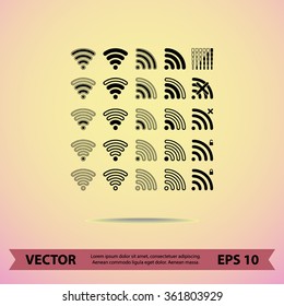 Wireless sign icon, vector illustration. Flat design style 