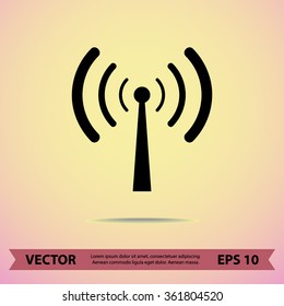 Wireless sign icon, vector illustration. Flat design style 