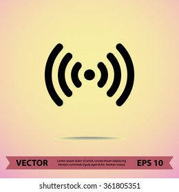 Wireless sign icon, vector illustration. Flat design style 