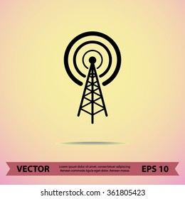 Wireless sign icon, vector illustration. Flat design style 
