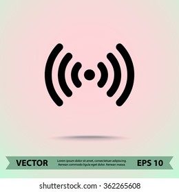 Wireless sign icon, vector illustration. Flat design style 