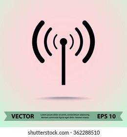 Wireless sign icon, vector illustration. Flat design style 