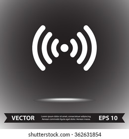 Wireless sign icon, vector illustration. Flat design style 