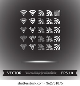 Wireless sign icon, vector illustration. Flat design style 