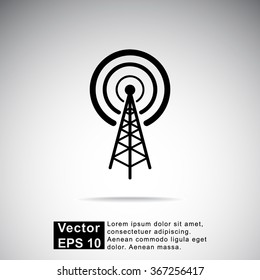 Wireless sign icon, vector illustration. Flat design style 