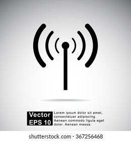 Wireless sign icon, vector illustration. Flat design style 
