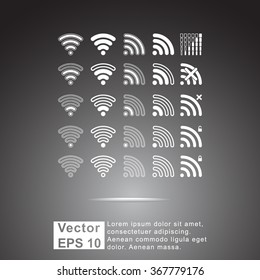 Wireless sign icon, vector illustration. Flat design style 