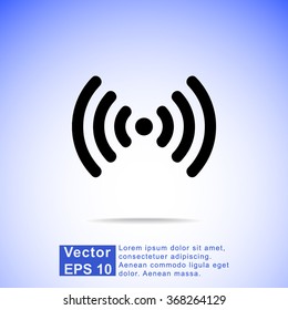 Wireless sign icon, vector illustration. Flat design style 