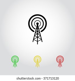 Wireless sign icon, vector illustration. Flat design style 