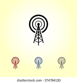 Wireless sign icon, vector illustration. Flat design style 