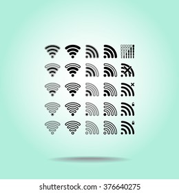 Wireless sign icon, vector illustration. Flat design style 