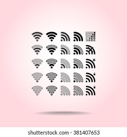 Wireless sign icon, vector illustration. Flat design style 