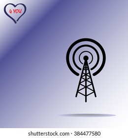 Wireless sign icon, vector illustration. Flat design style 