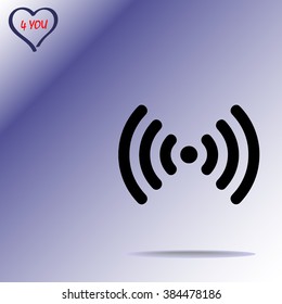 Wireless sign icon, vector illustration. Flat design style 
