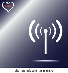 Wireless sign icon, vector illustration. Flat design style 