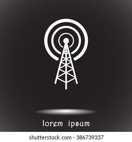 Wireless sign icon, vector illustration. Flat design style 