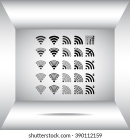 Wireless sign icon, vector illustration. Flat design style 