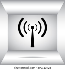 Wireless sign icon, vector illustration. Flat design style 
