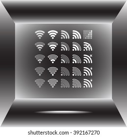 Wireless sign icon, vector illustration. Flat design style 