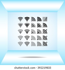 Wireless sign icon, vector illustration. Flat design style 