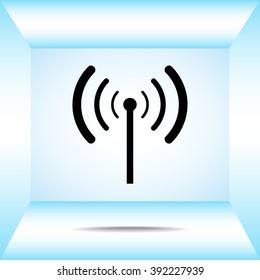 Wireless sign icon, vector illustration. Flat design style 
