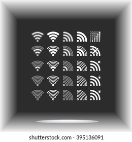 Wireless sign icon, vector illustration. Flat design style 