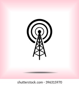 Wireless sign icon, vector illustration. Flat design style 